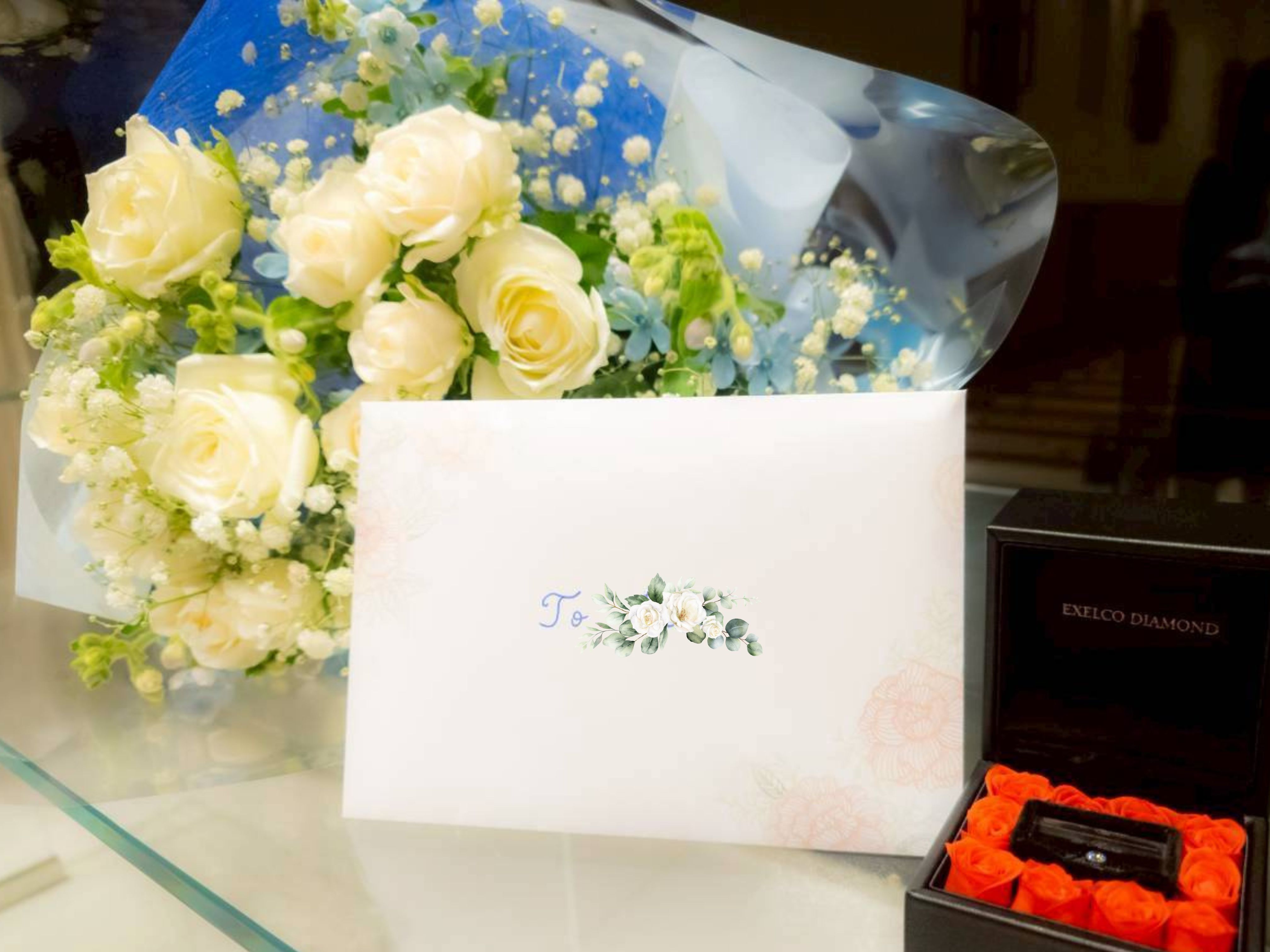 プロポーズの花束とお相手からの手紙、婚約指輪|ウェルフィット結婚相談所